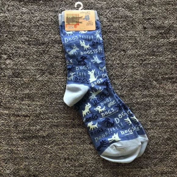 DONATED to UCB Silent Auction NWT Blue Q DOGS! Womens Crew Socks - Picture 2 of 5